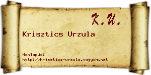 Krisztics Urzula névjegykártya